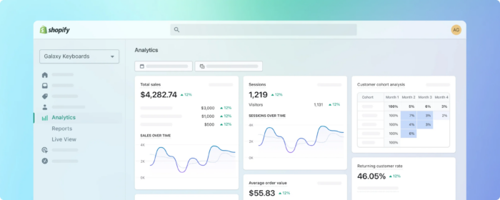 Het web performance dashboard van Shopify