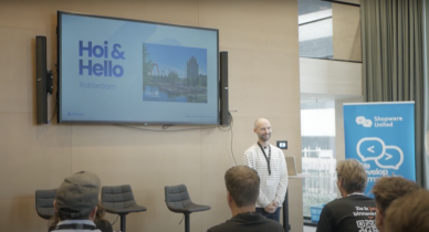 Founder & co-CEO Sebastian Hamann op Hello Shopware NL